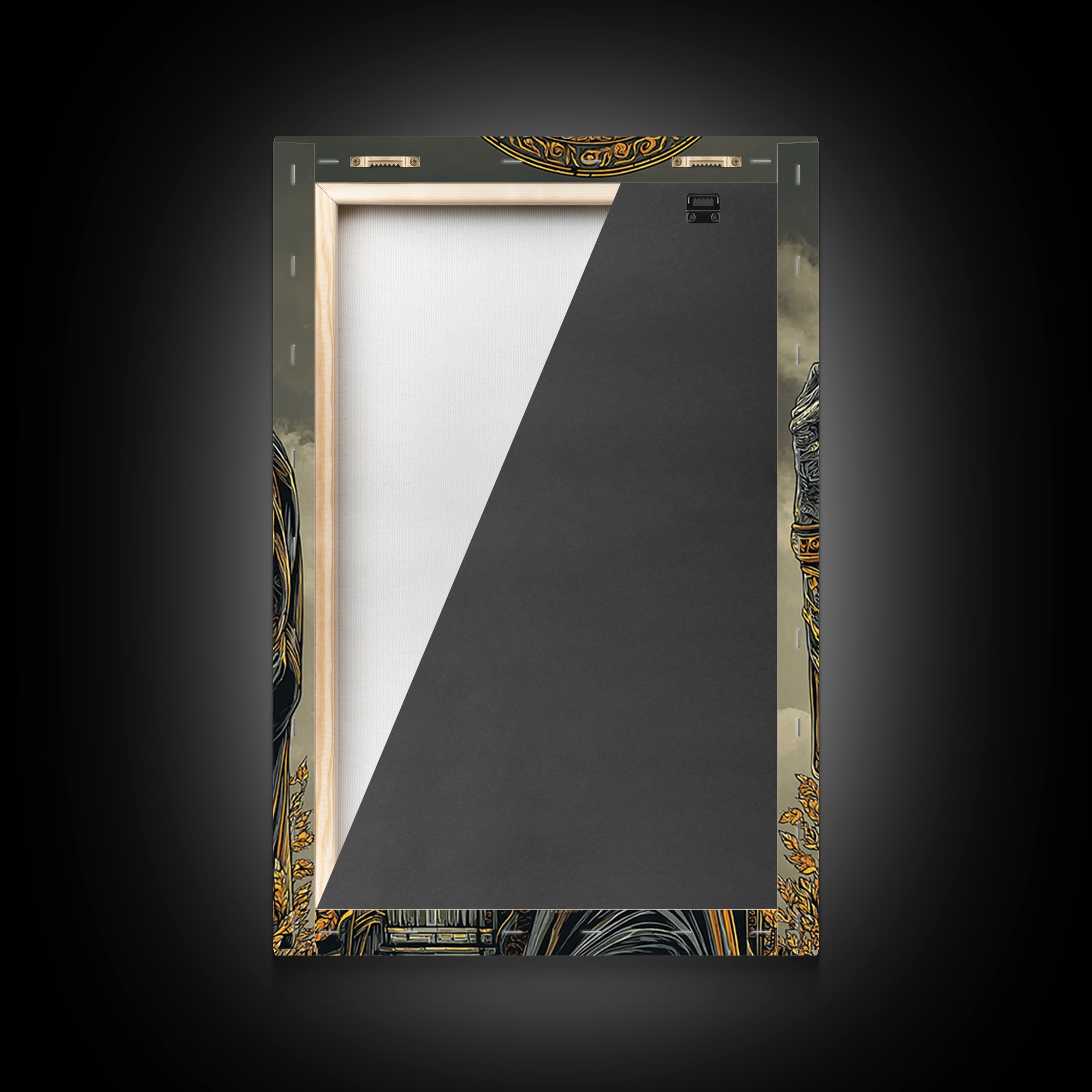 Olympian Deity Canvas Gold Art, Ancient Mythology Wall Print, Power And Strength Decor, Luxury Canvas Artwork, Real Wood Frame