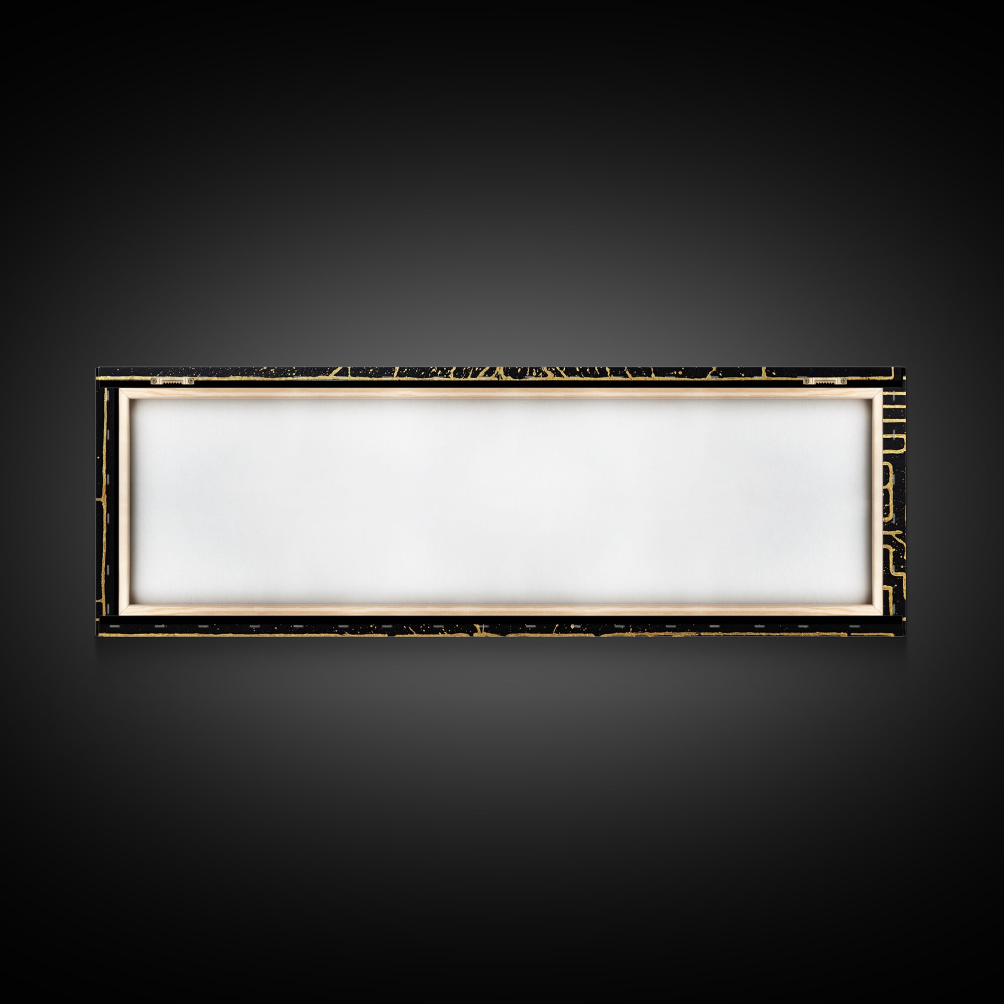 Intricate Labyrinth Pattern Artwork, Mythological Maze Wall Decor, Gold Canvas Print, Real Wood Frame
