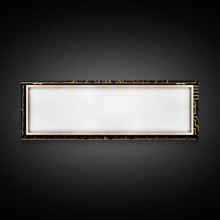 Intricate Labyrinth Pattern Artwork, Mythological Maze Wall Decor, Gold Canvas Print, Real Wood Frame