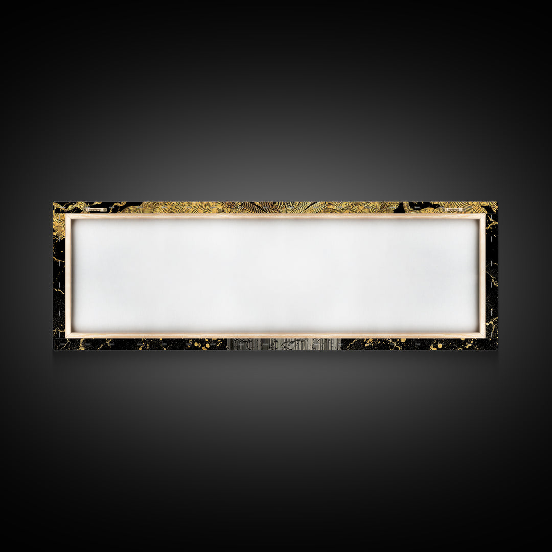 Classical Corinthian Column, Ancient Pillar Decorative Architectural Artwork, Gold Canvas Print, Real Wood Frame Wall Art