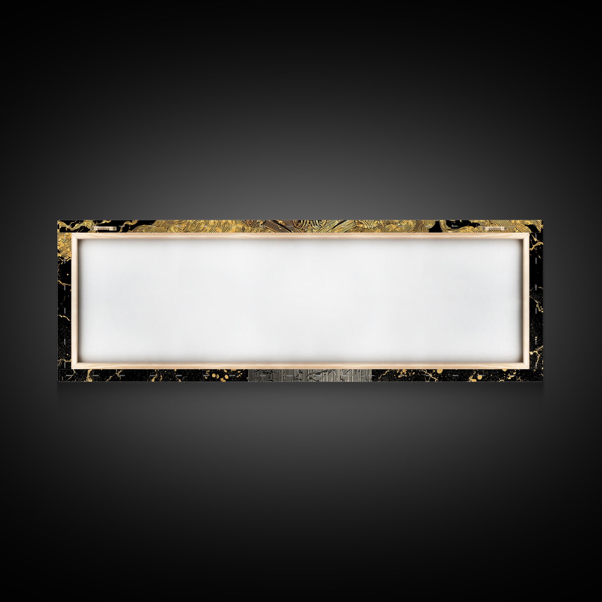 Classical Corinthian Column, Ancient Pillar Decorative Architectural Artwork, Gold Canvas Print, Real Wood Frame Wall Art