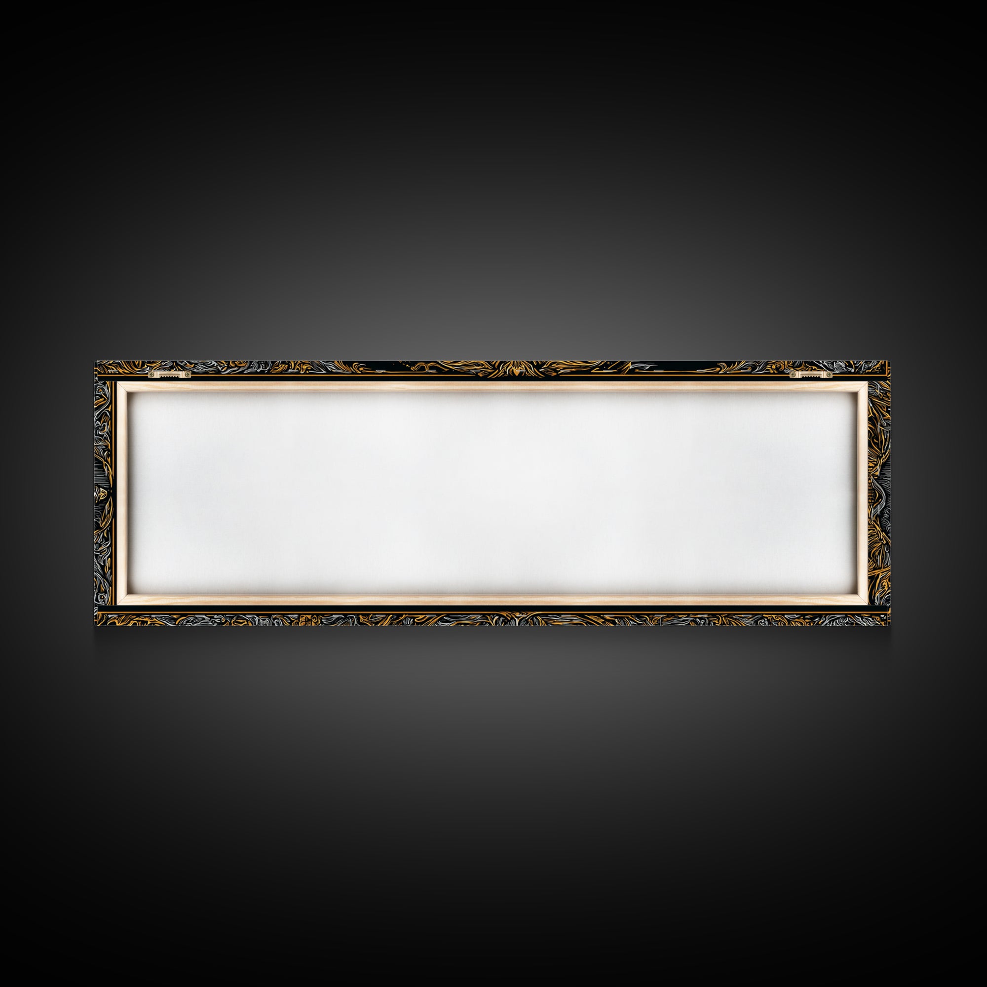 Ornate Mythological Sword, Decorative Ancient Weapon Symbolic Wall Artwork, Gold Canvas Print, Real Wood Frame Wall Decor