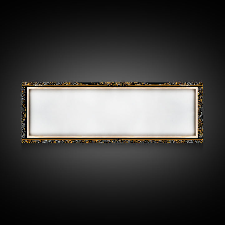 Ornate Mythological Sword, Decorative Ancient Weapon Symbolic Wall Artwork, Gold Canvas Print, Real Wood Frame Wall Decor