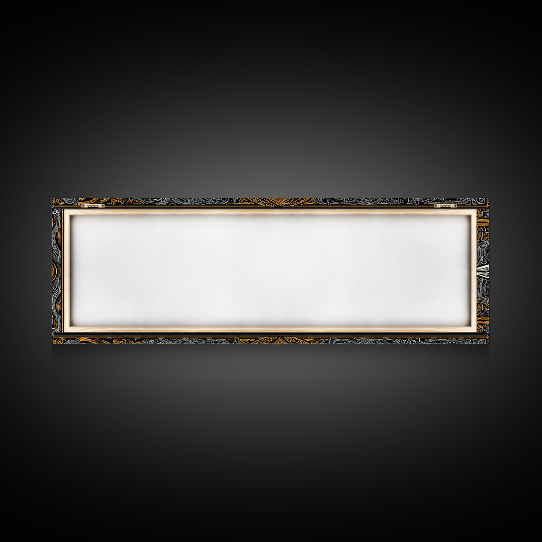 Epic Ancient Sword, Mythological Weapon Of Power Decorative Wall Artwork, Gold Canvas Print, Real Wood Frame Wall Decor