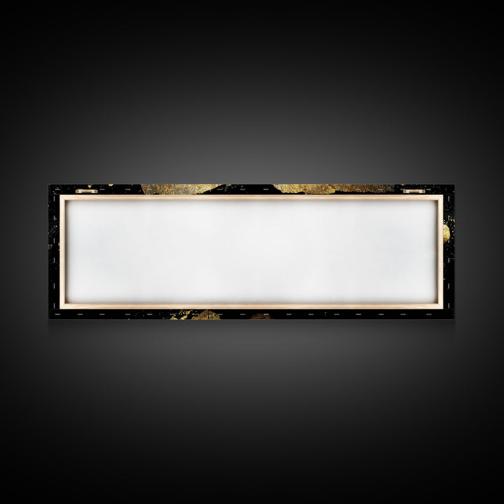 Cracked Ancient Golden Mask, Mythological Relic Gold Canvas Print, Unique Fantasy Wall Art, Real Wood Frame