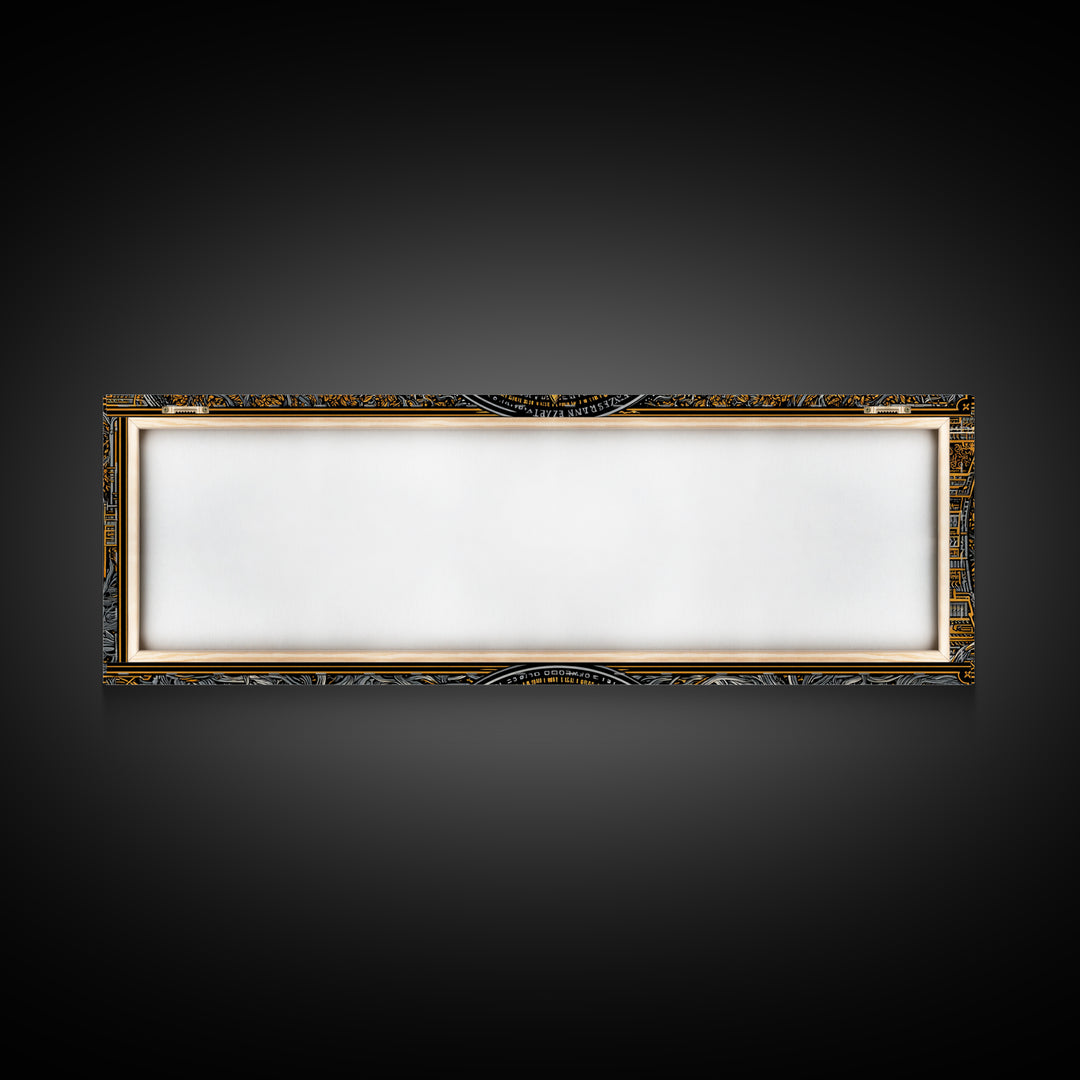 Coeus Titan Of Intellect Artwork, Greek Mythology Inspired Gold Canvas Print, Ancient Titan Wall Art, Real Wood Frame