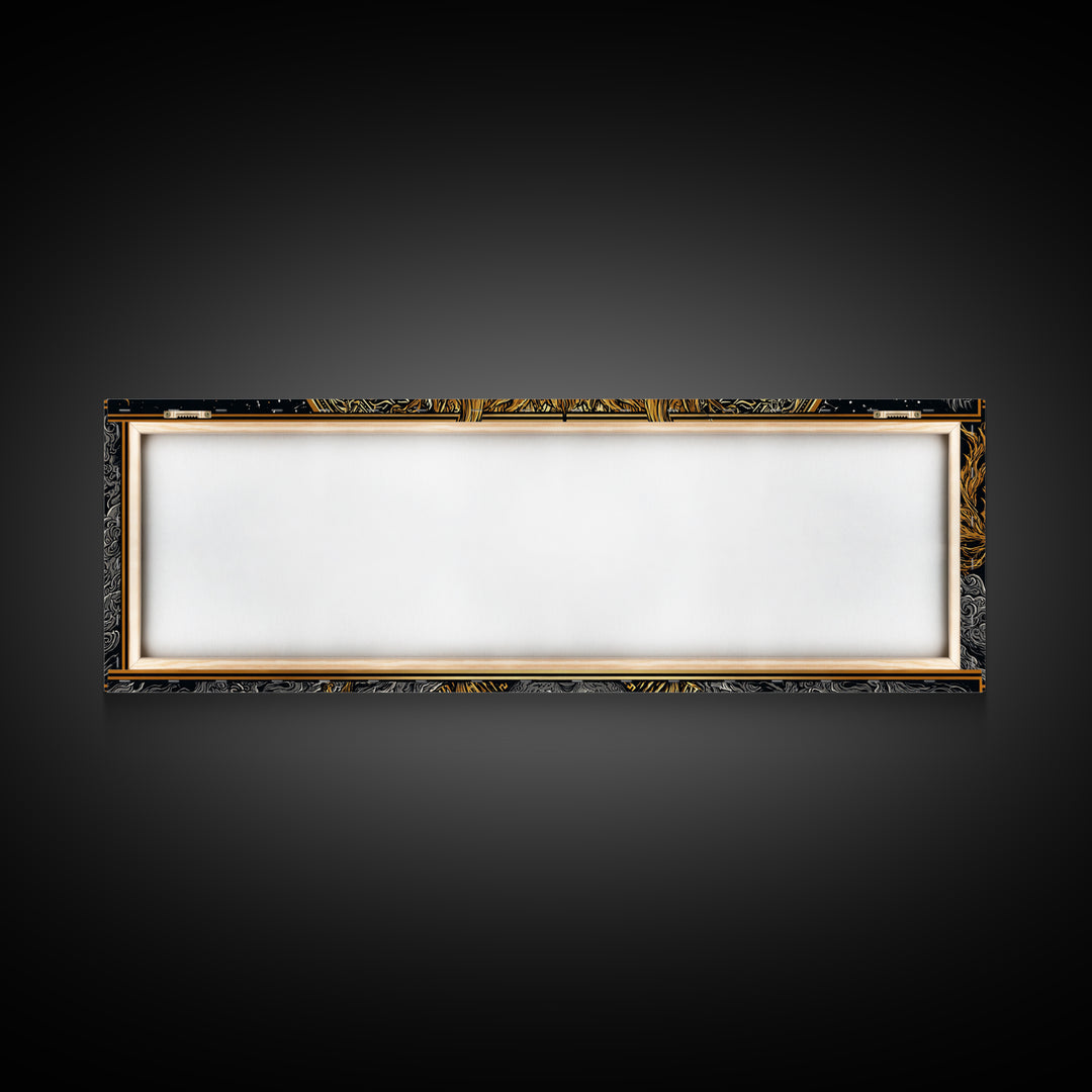 Prometheus God Gold Canvas Art, Mythology Inspired Wall Print, Real Wood Frame Canvas Print, Regal Decor Statement Piece