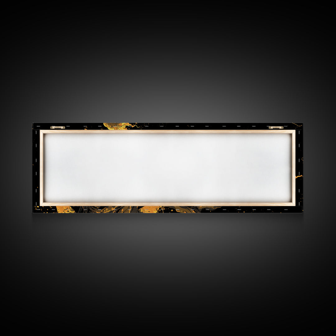 Zeus With Lightning Gold Canvas Art, Greek Mythology Canvas Print, Real Wood Frame Decor, Dramatic Wall Artwork For Home