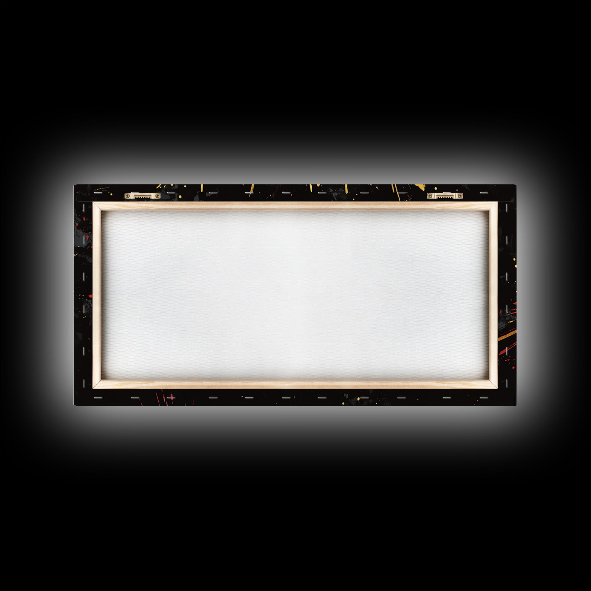 Skull Gold Canvas Print, Gothic Splatter Art On Canvas, Real Wood Frame Wall Décor, Macabre Dark Aesthetic Artwork