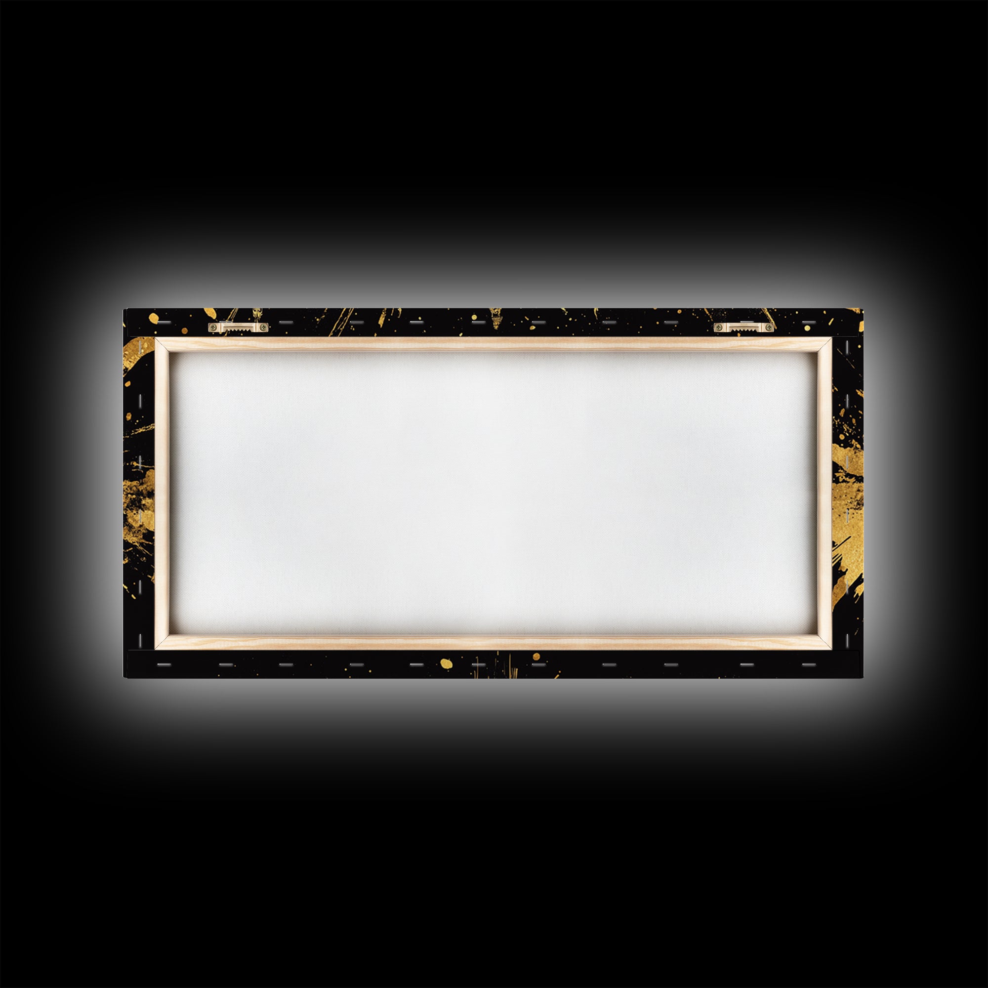 Royal Mask Gold Canvas Art, Splatter Canvas Print With Ornate Details, Real Wood Frame Wall Décor, Dramatic Theater Artwork