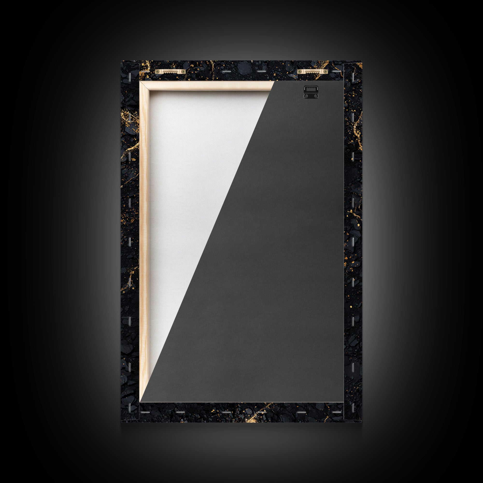 Nordic Sword of Legends Canvas Gold Art, Norse Mythology Inspired Canvas Art for Man Cave or Office, with real wood frame