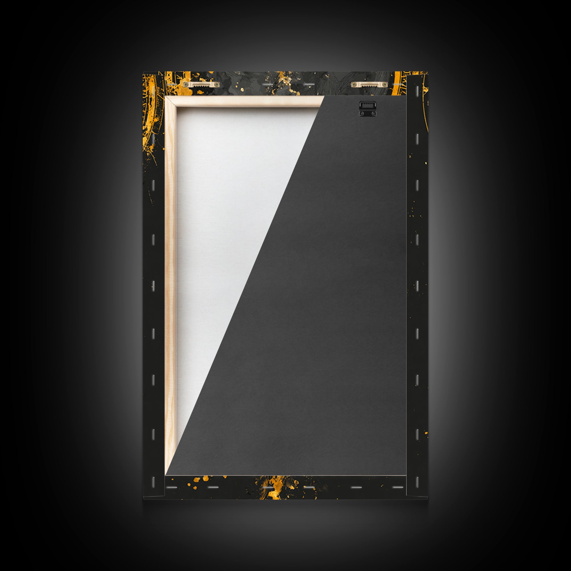 Odin Canvas Gold Art Norse God Portrait, Viking Mythology Canvas Art with real wood frame, masculine Nordic wall art for man cave
