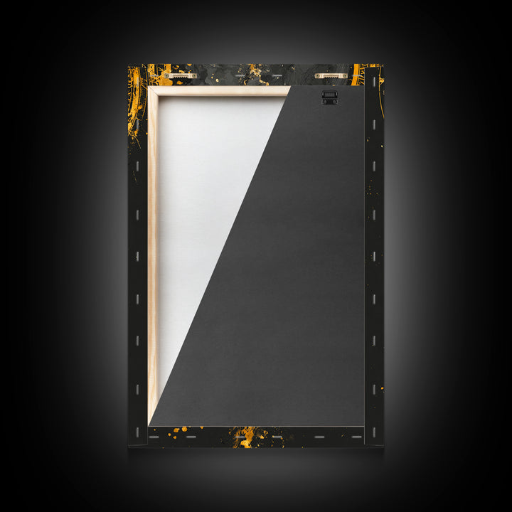 Odin Canvas Gold Art Norse God Portrait, Viking Mythology Canvas Art with real wood frame, masculine Nordic wall art for man cave