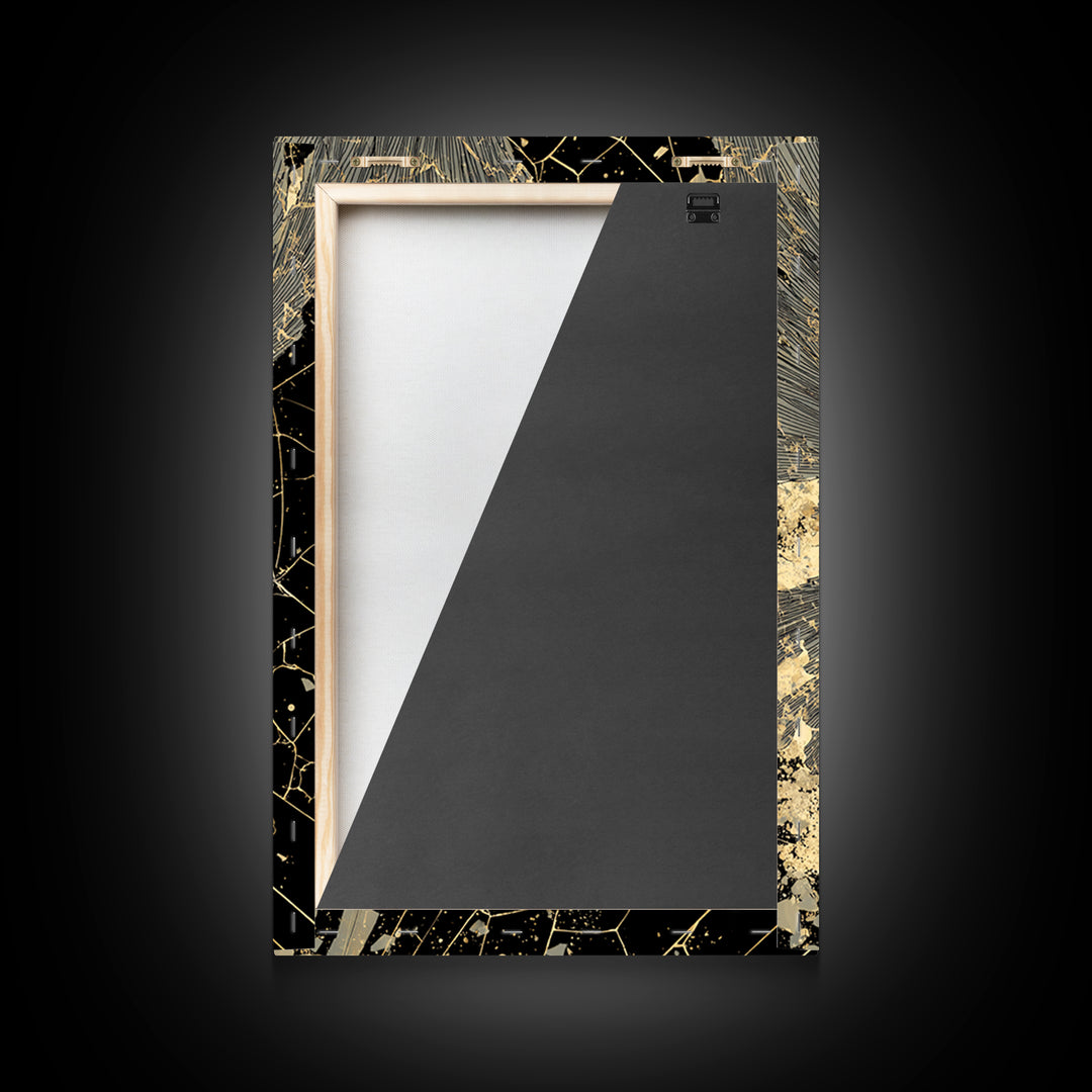Valkyrie Warrior Canvas Gold Art Nordic Mythology Canvas Art for Office or Man Cave, framed in natural wood for bold style