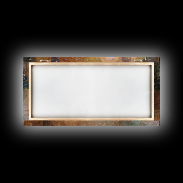 Minotaur in Labyrinth of Warm Stone Framed Canvas Print, Mythological Art, Minimalist Decor, Living Room Decor, Legend, MYT-2x1-37