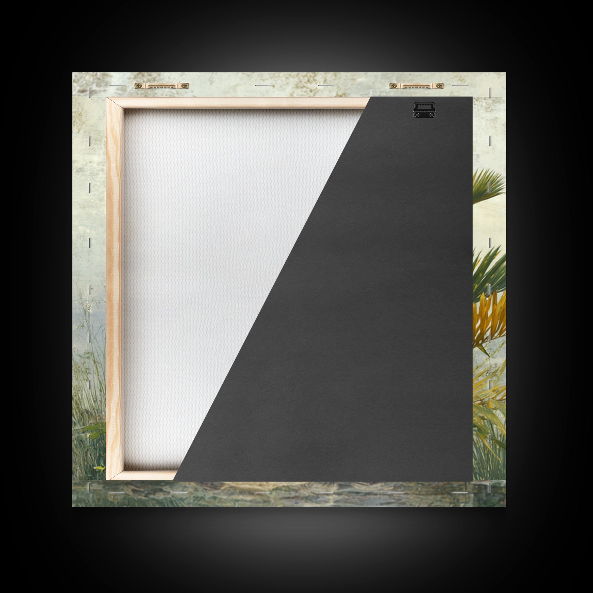 Tropical Jungle Leaves Framed Canvas Print, Nature Art, Ocean Art, Living Room Decor, Fine Art, Nature, Art Print, NAT-1x1-21