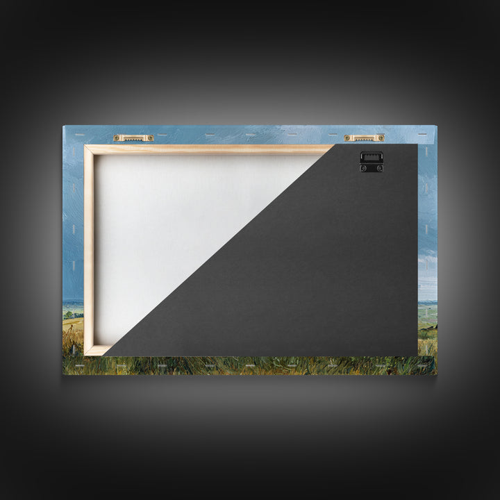 Storm Clouds over a Rolling Prairie Framed Canvas Print, Nature Art, Wall Hangings, Living Room Decor, Fine Art, Nature, NAT-3x2-18