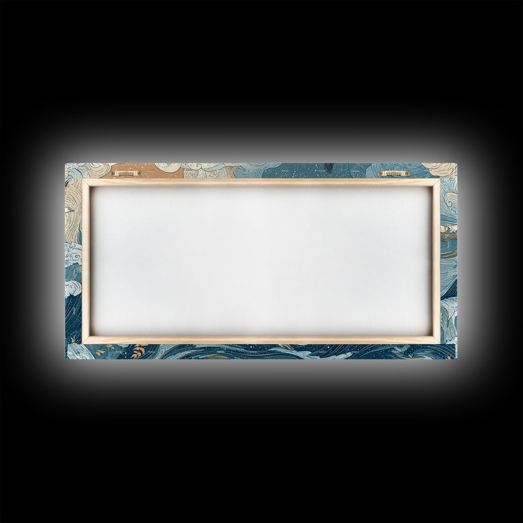 Anchor and Laurel Nautical Crest Without Text Canvas Print, Nautical Art, Printable Art, Coastal Decor, Fine Art, Harbor, NAU-2x1-49