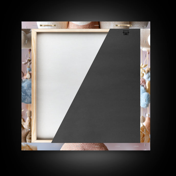 Moon Phase Mobile Framed Canvas Print, Nursery Decor, Playroom Decor, Fine Art, Nursery, Boy Nursery Decor, Gallery Decor, NDE-1x1-27