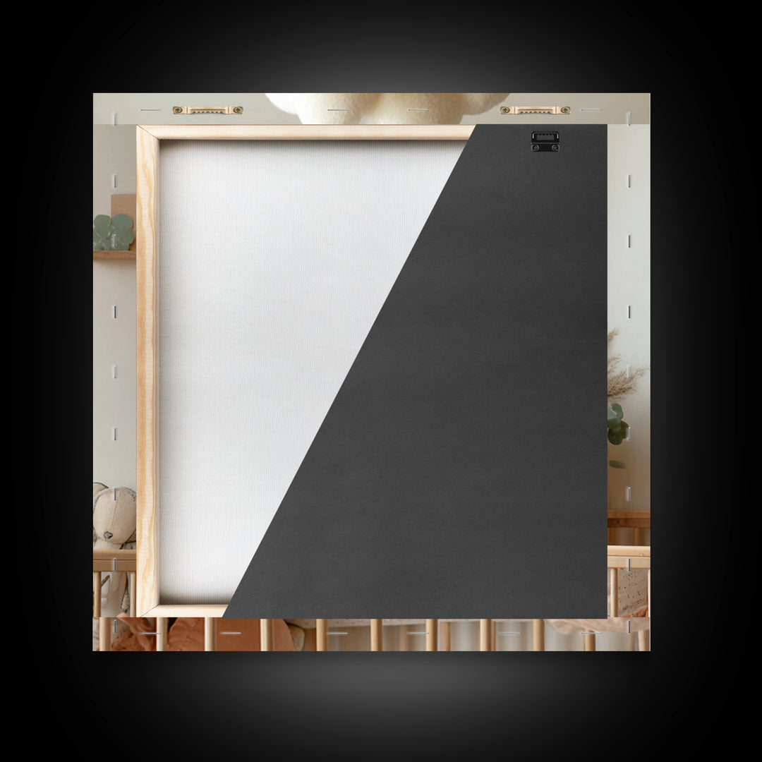 Moon Phase Mobile Canvas Print, Nursery Decor, Statement Artwork, Fine Art, Nursery, Printable Wall Art, Nursery Wall Art, NDE-1x1-75