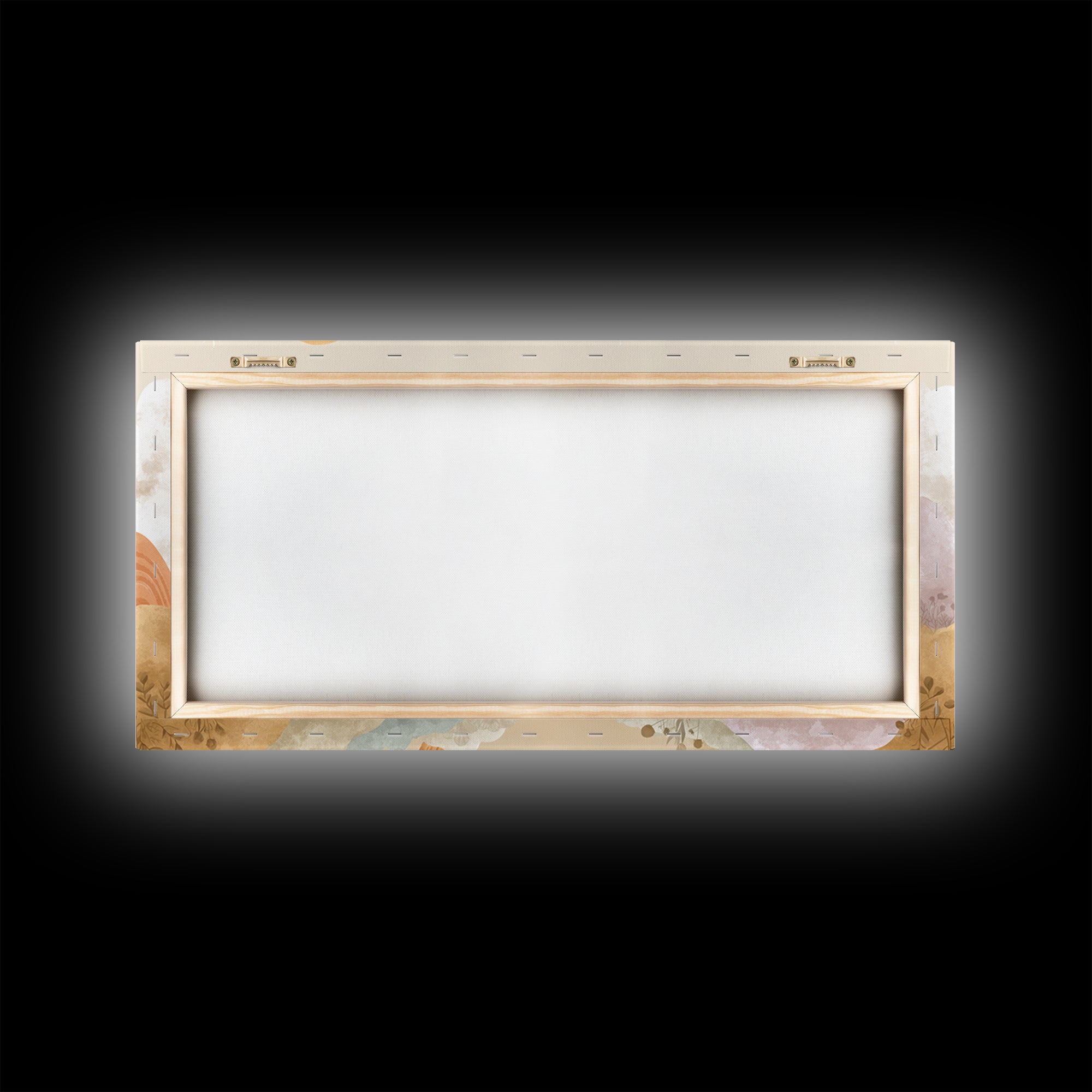 Neutral Boho Sun and Arch Shapes Framed Canvas Print, Nursery Decor, Canvas, Abstract Art, Nursery, Playroom Decor, NDE-2x1-7