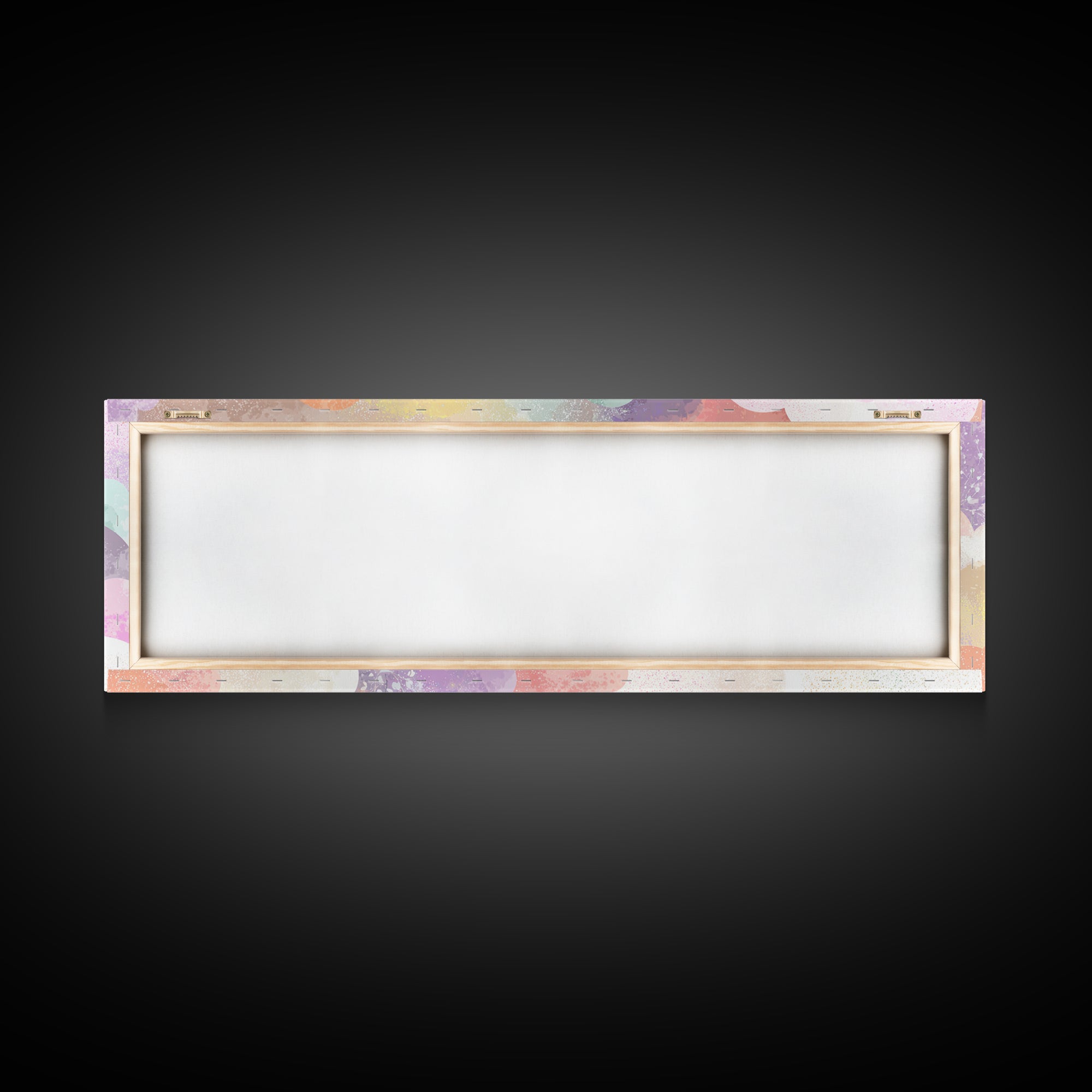 Pastel Rainbow with Soft Cloud Shapes Framed Canvas Print, Nursery Decor, Boho Decor, Fine Art, Nursery, Nursery Wall Art, NDE-3x1-89