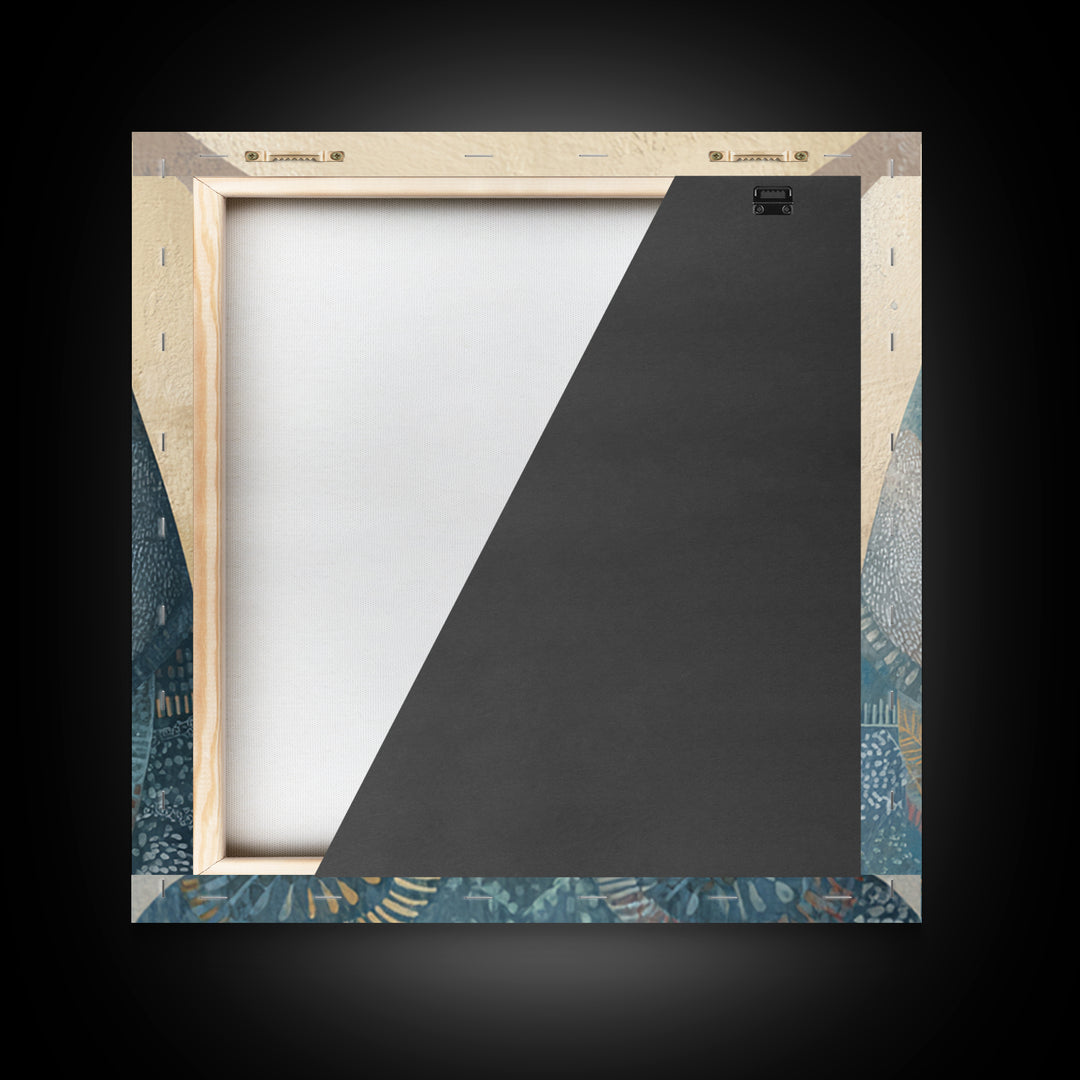 Penguin Holding a Little Heart Shape Framed Canvas Print, Nursery Art, Kids Room Wall Art, Nursery Decor, Abstract Art, Nursery, NUR-1x1-58