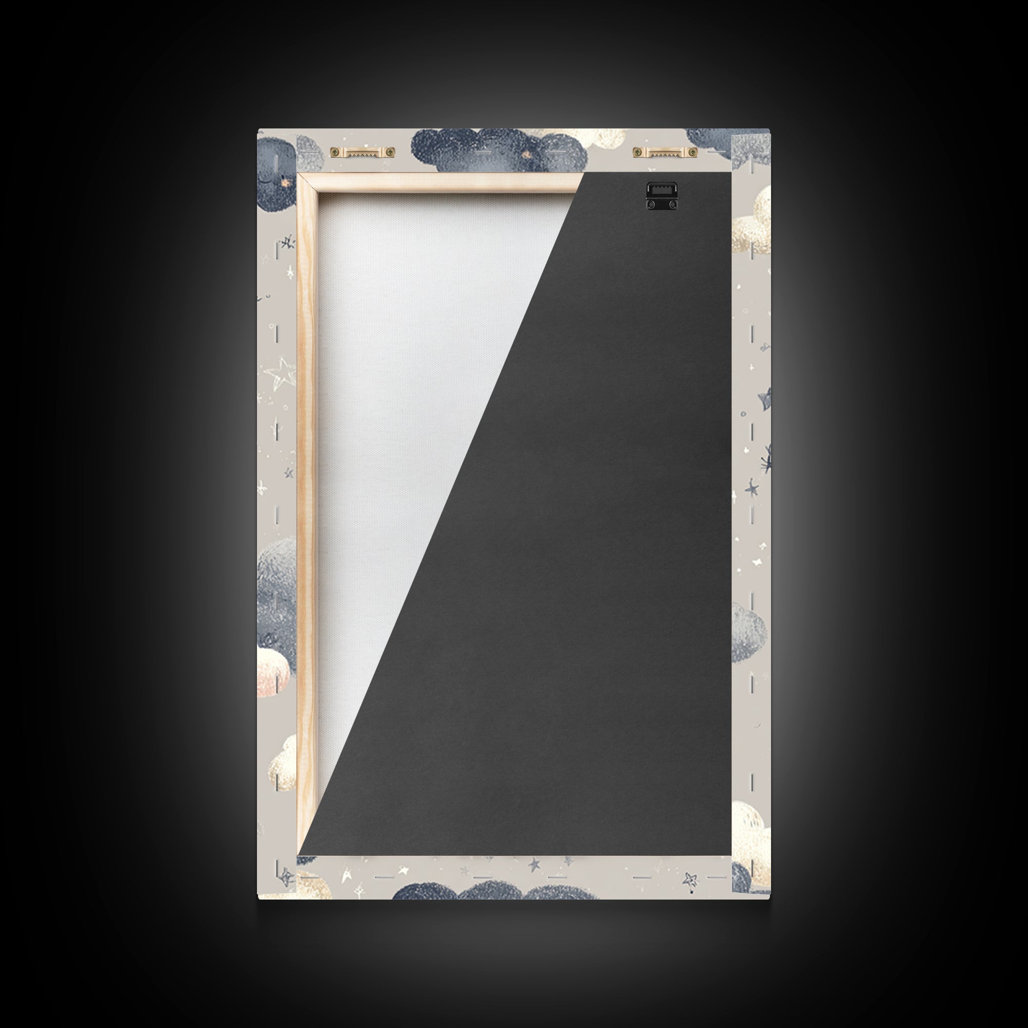 Moon and Stars Framed Canvas Print, Nursery Art, Digital Art, Nursery Decor, Oil Painting, Nursery, Girl Nursery Decor, NUR-2x3-59