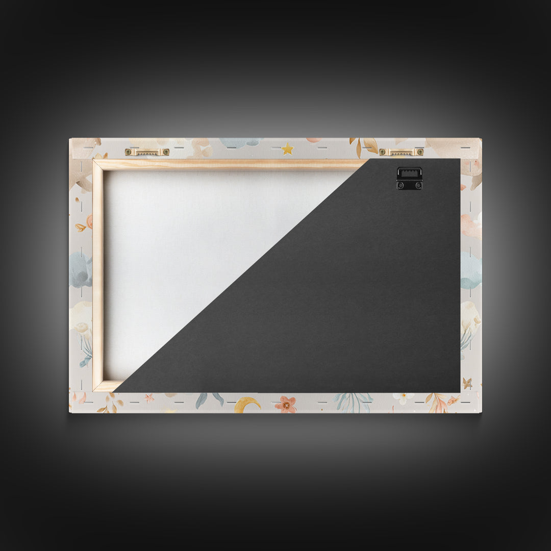 Friendly Ocean Creatures Canvas Print, Nursery Art, Butterfly Wall Art, Nursery Decor, Fine Art, Nursery, Woodland Nursery Art, NUR-3x2-52
