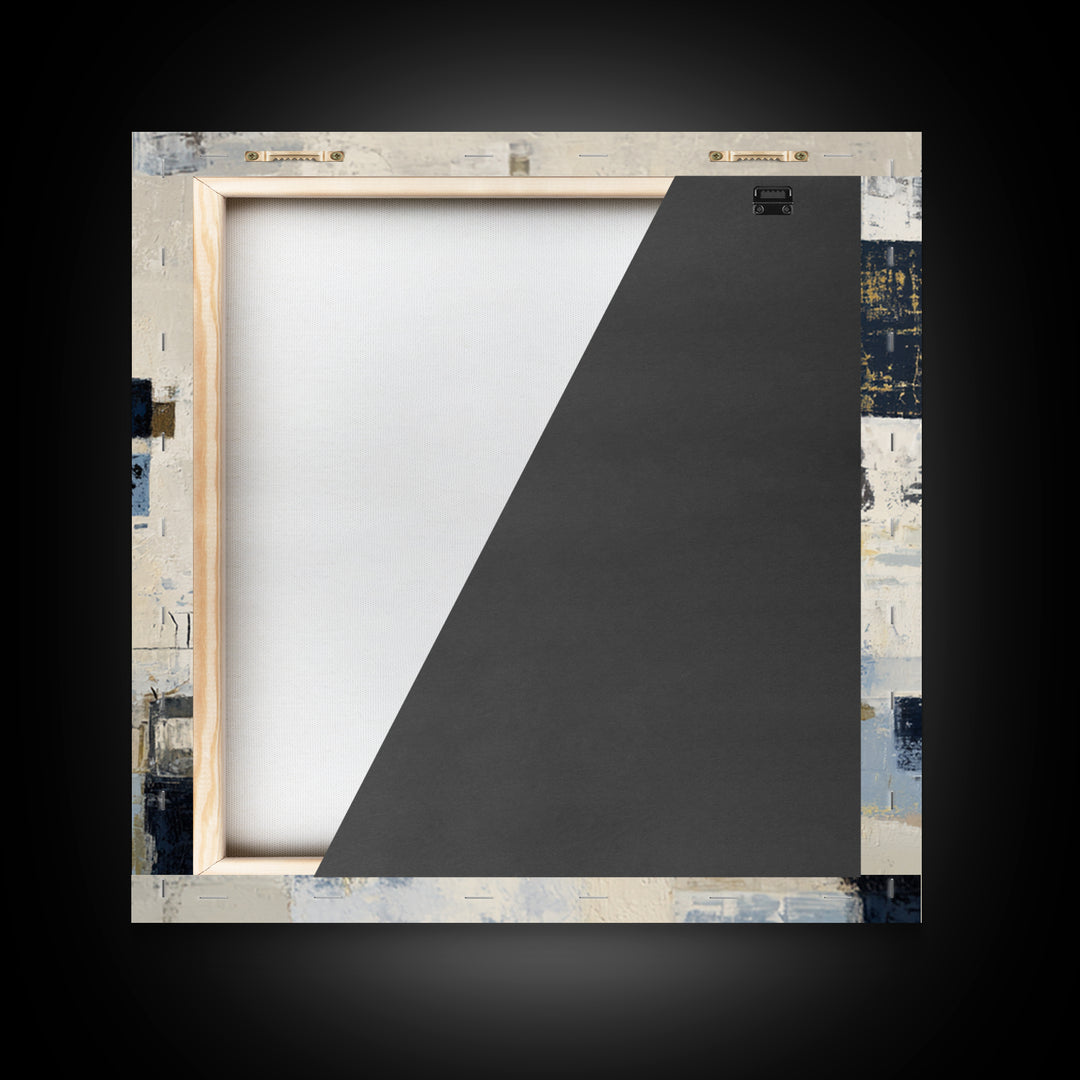 Clean Abstract Geometry Framed Canvas Print, Office Art, Bedroom Wall Art, Office Decor, Abstract Art, Focus, Room Decor, OFF-1x1-1