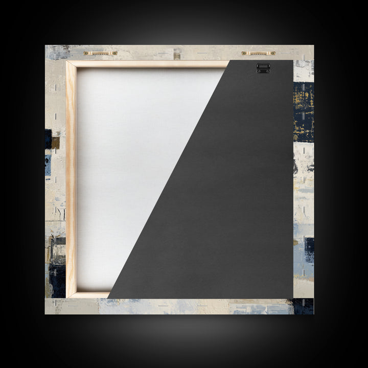 Clean Abstract Geometry Framed Canvas Print, Office Art, Bedroom Wall Art, Office Decor, Abstract Art, Focus, Room Decor, OFF-1x1-1