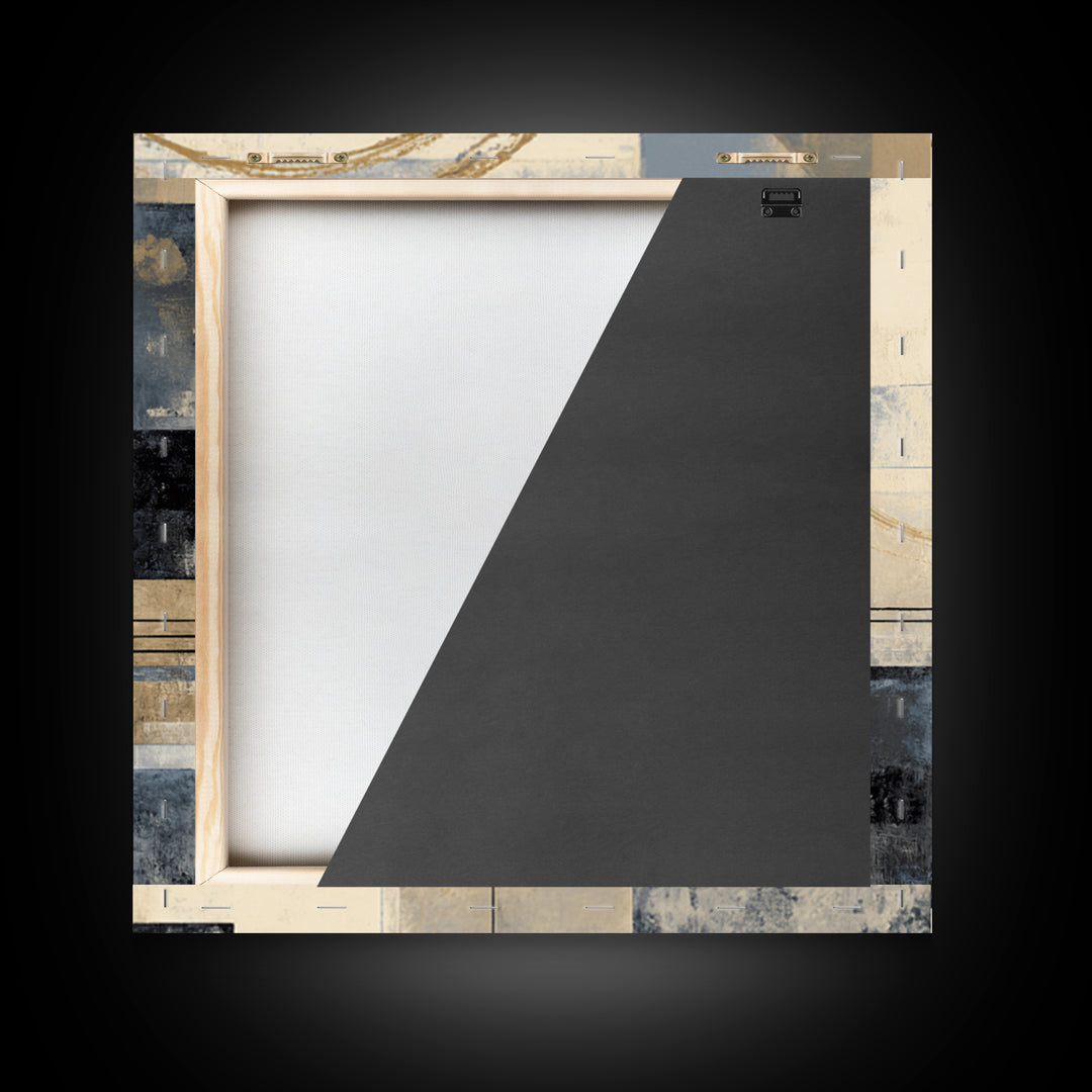 Gold Circle and Line Composition for Clarity Framed Canvas Print, Office Art, Gallery Decor, Office Decor, Fine Art, Focus, OFF-1x1-32