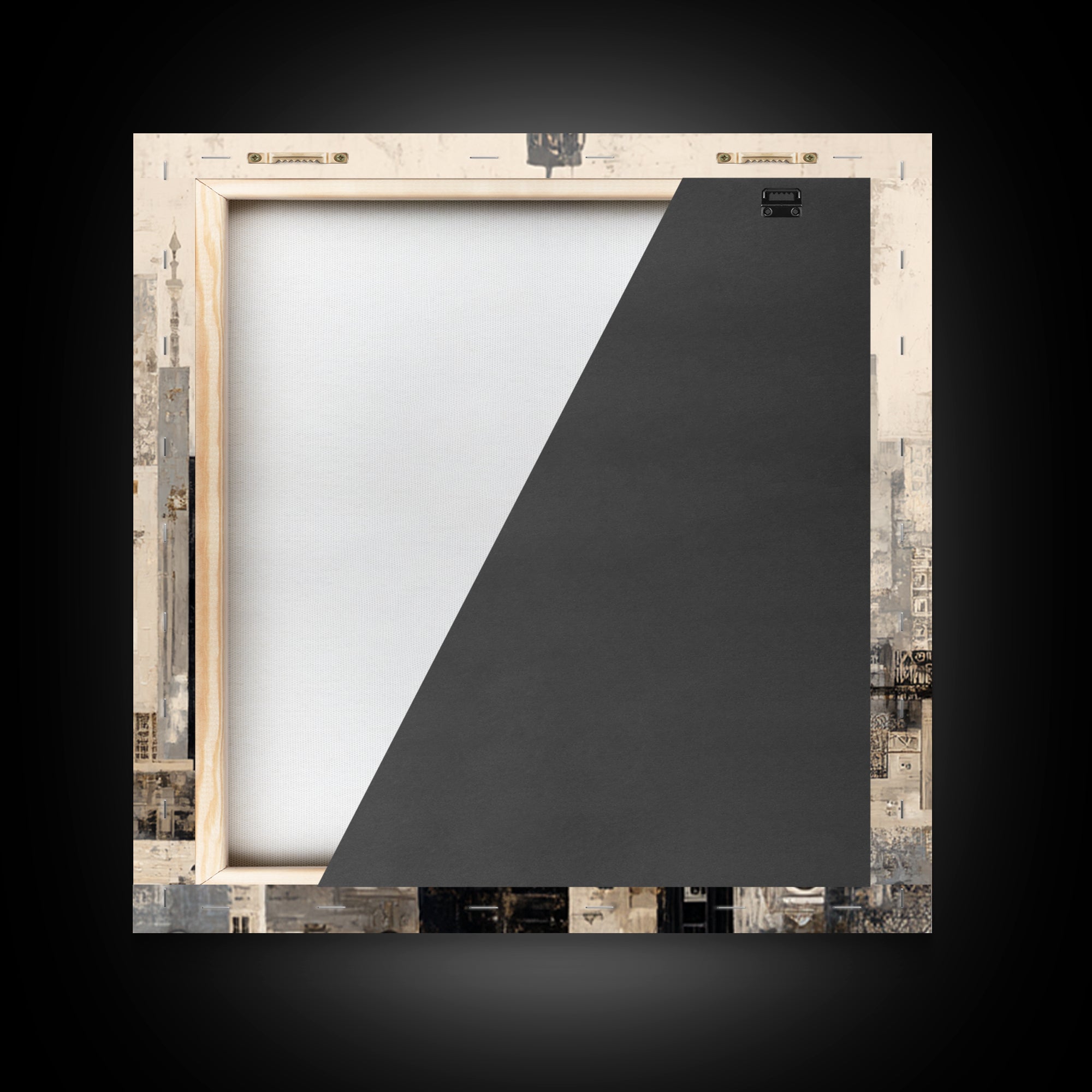 Black and White City Skyline Silhouette Canvas Print, Office Art, Downloadable Prints, Office Decor, Abstract Art, Focus, OFF-1x1-5