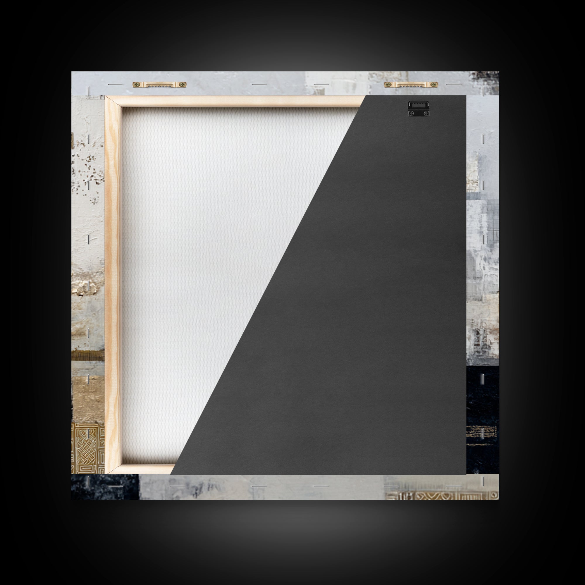 Black and White City Skyline Silhouette Framed Canvas Print, Office Art, Fine Art Print, Office Decor, Abstract Art, Focus, OFF-1x1-53