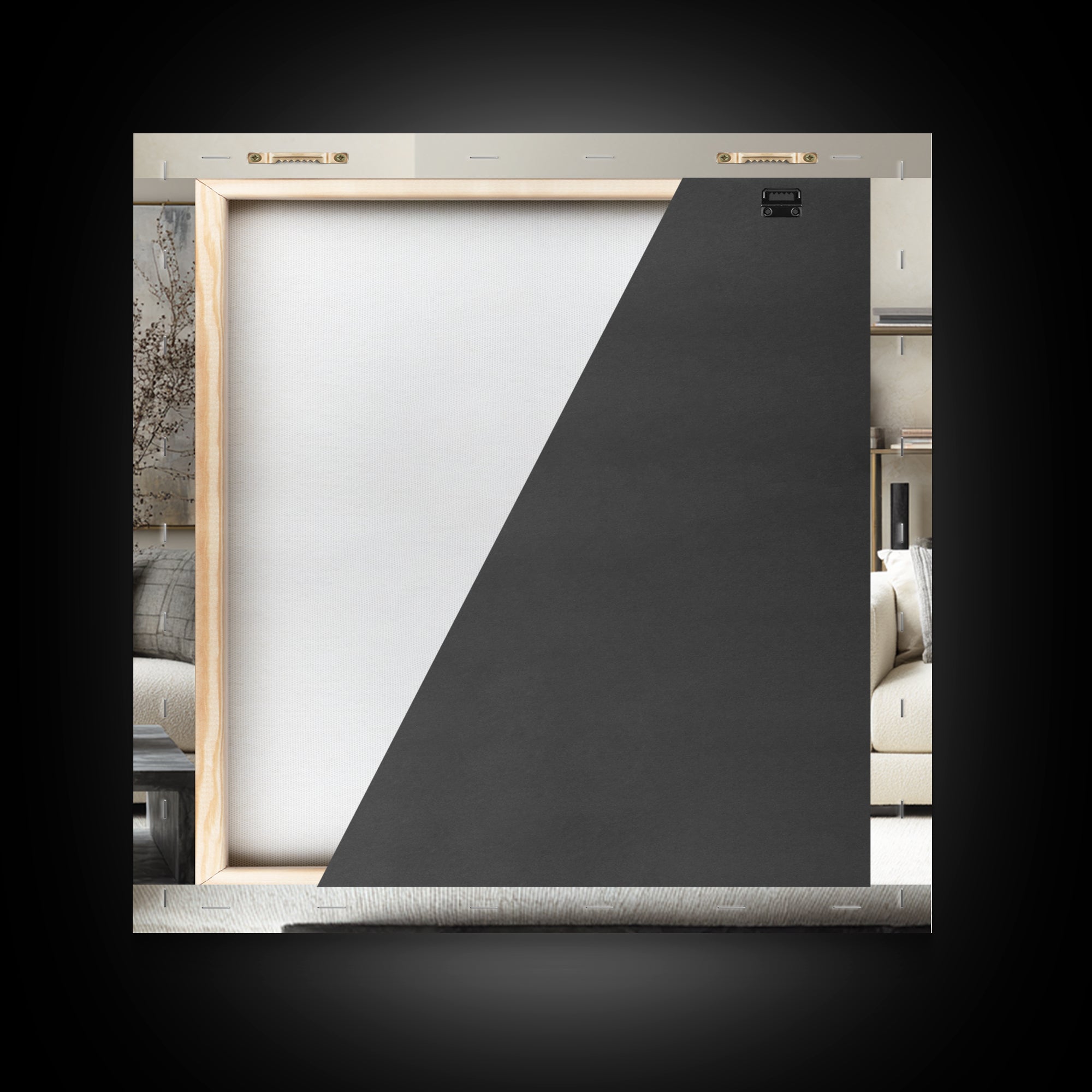 Monochrome Bridge Structure Framed Canvas Print, Office Art, Canvas Print, Office Decor, Abstract Art, Focus, Art Print, OFF-1x1-58