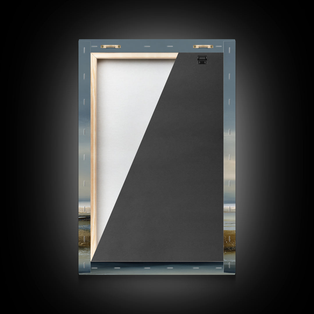 Dignified Neutral Landscape Framed Canvas Print, Office Art, Abstract Art, Office Decor, Oil Painting, Focus, OFF-2x3-87