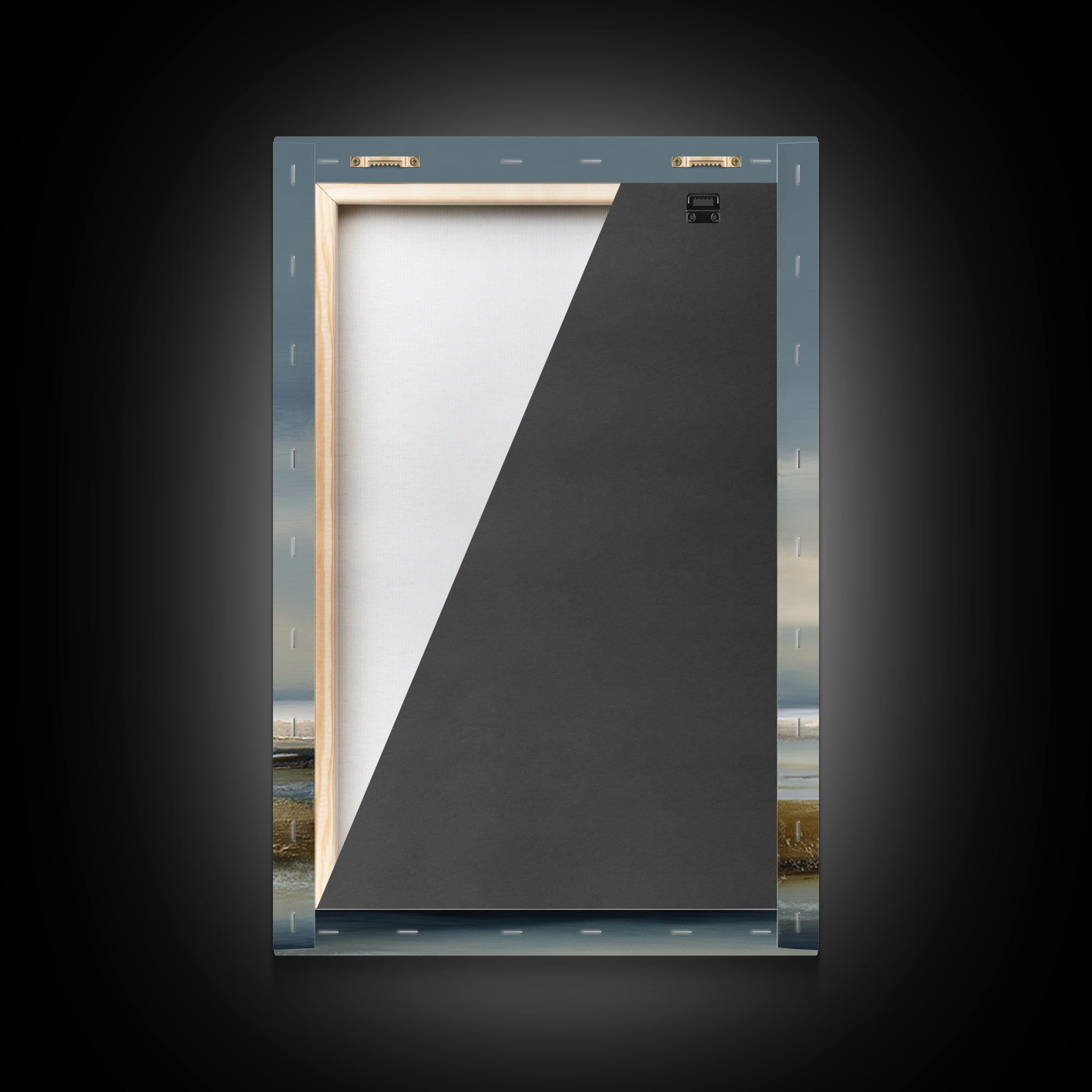 Dignified Neutral Landscape Framed Canvas Print, Office Art, Abstract Art, Office Decor, Oil Painting, Focus, OFF-2x3-87