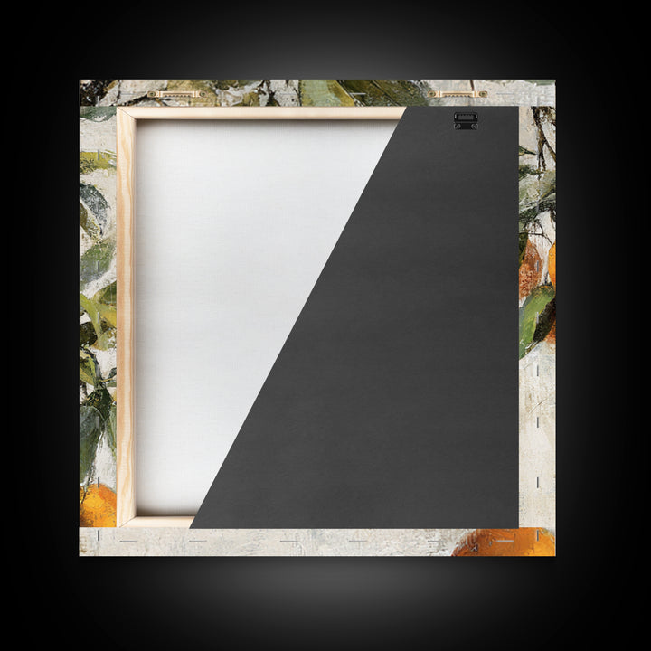 Orange Tree Branch Canvas Print, Patio Art, Coastal Wall Decor, Patio Decor, Fine Art, Outdoor, Gallery Decor, Neutral Decor, PAT-1x1-22