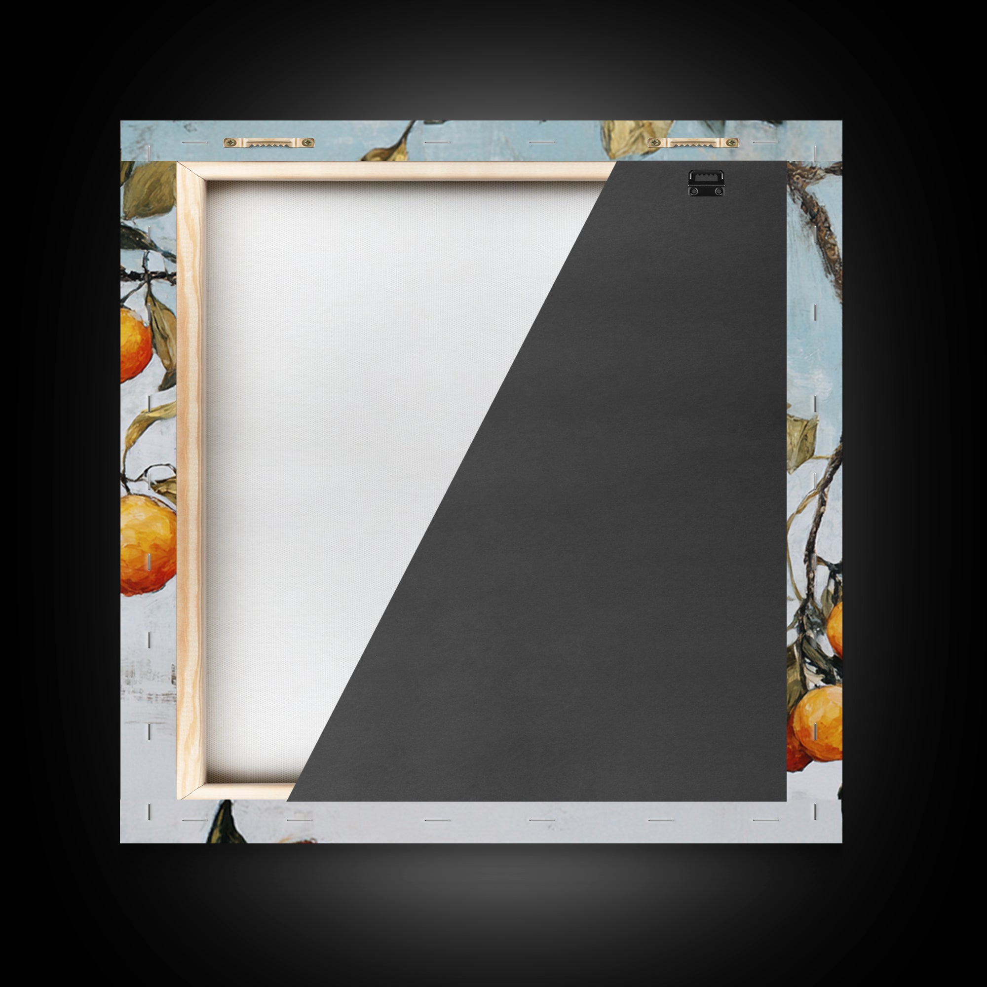 Orange Tree Branch Framed Canvas Print, Patio Art, Lake House Decor, Patio Decor, Oil Painting, Outdoor, Boho Decor, PAT-1x1-70