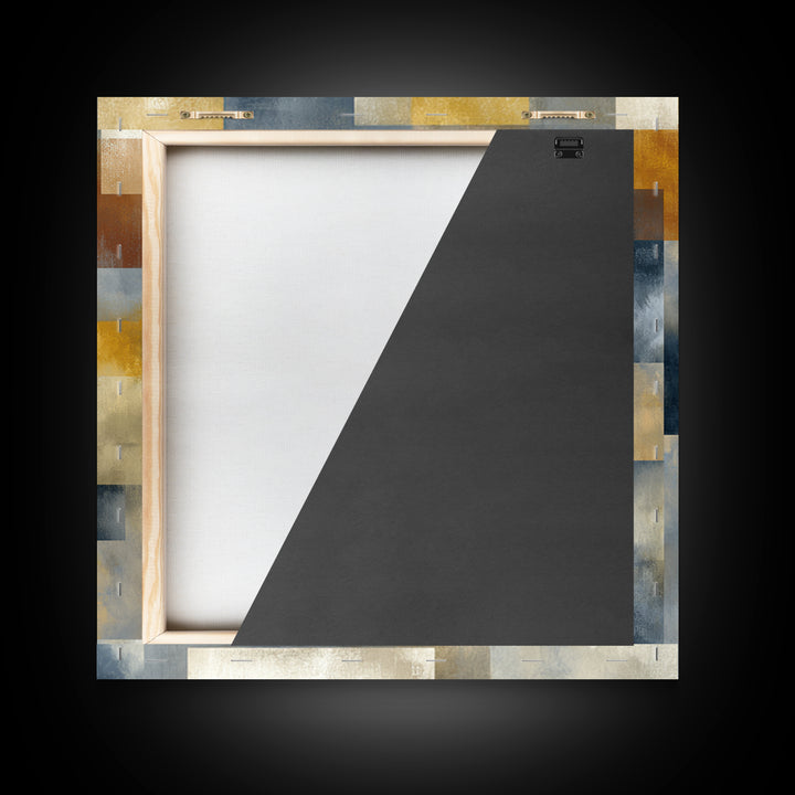 Warm Geometric Tile Pattern Framed Canvas Print, Patio Art, Yard Decor, Patio Decor, Fine Art, Outdoor, Luxury Decor, PAT-1x1-72