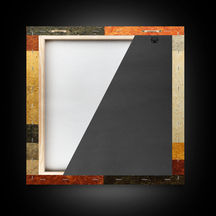 Warm Geometric Tile Pattern Framed Canvas Print, Patio Art, Outdoor Decor, Patio Decor, Abstract Art, Outdoor, Bar Art, PAT-1x1-96