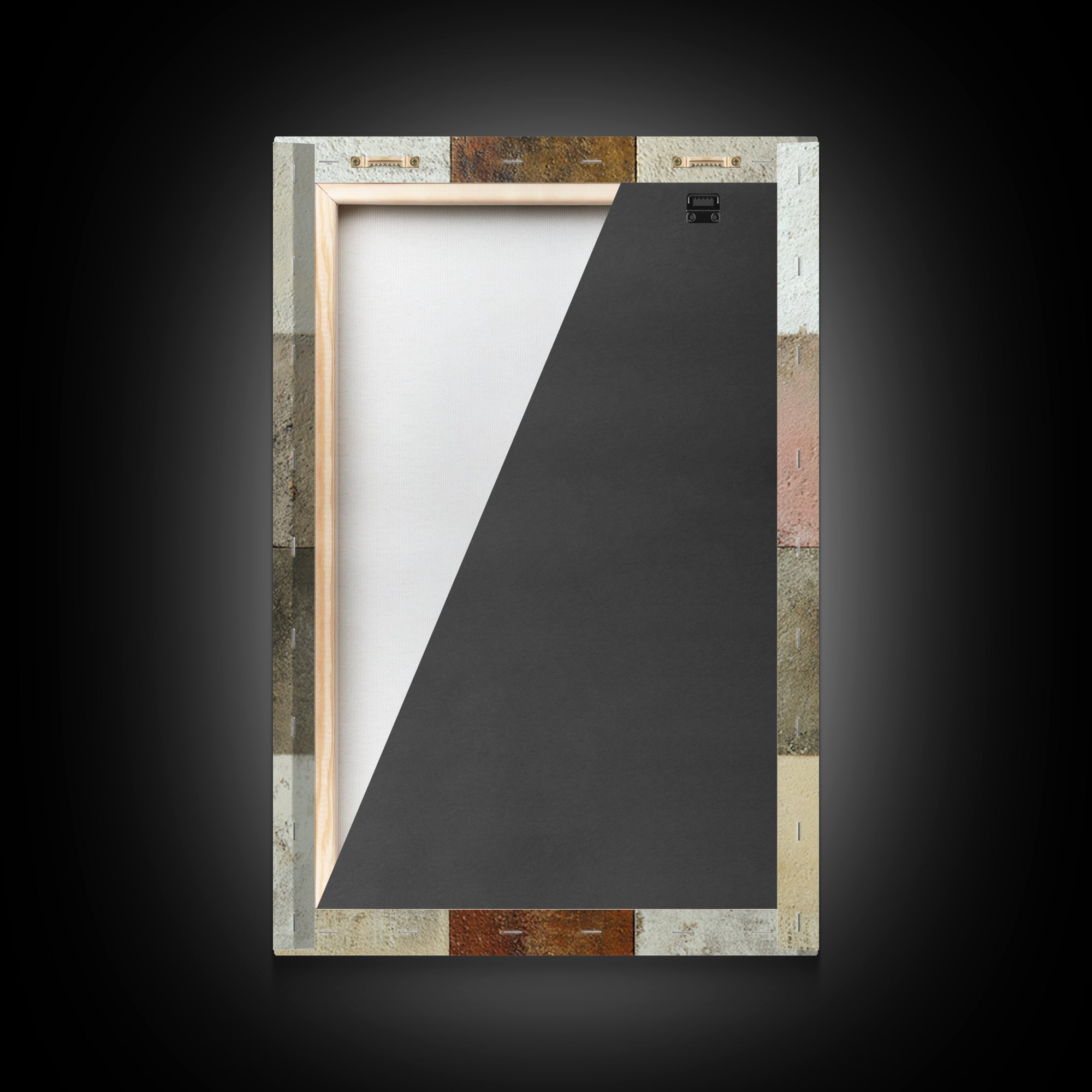 Warm Geometric Tile Pattern Framed Canvas Print, Patio Art, Contemporary Art, Patio Decor, Abstract Art, Outdoor, Metal Art, PAT-2x3-80