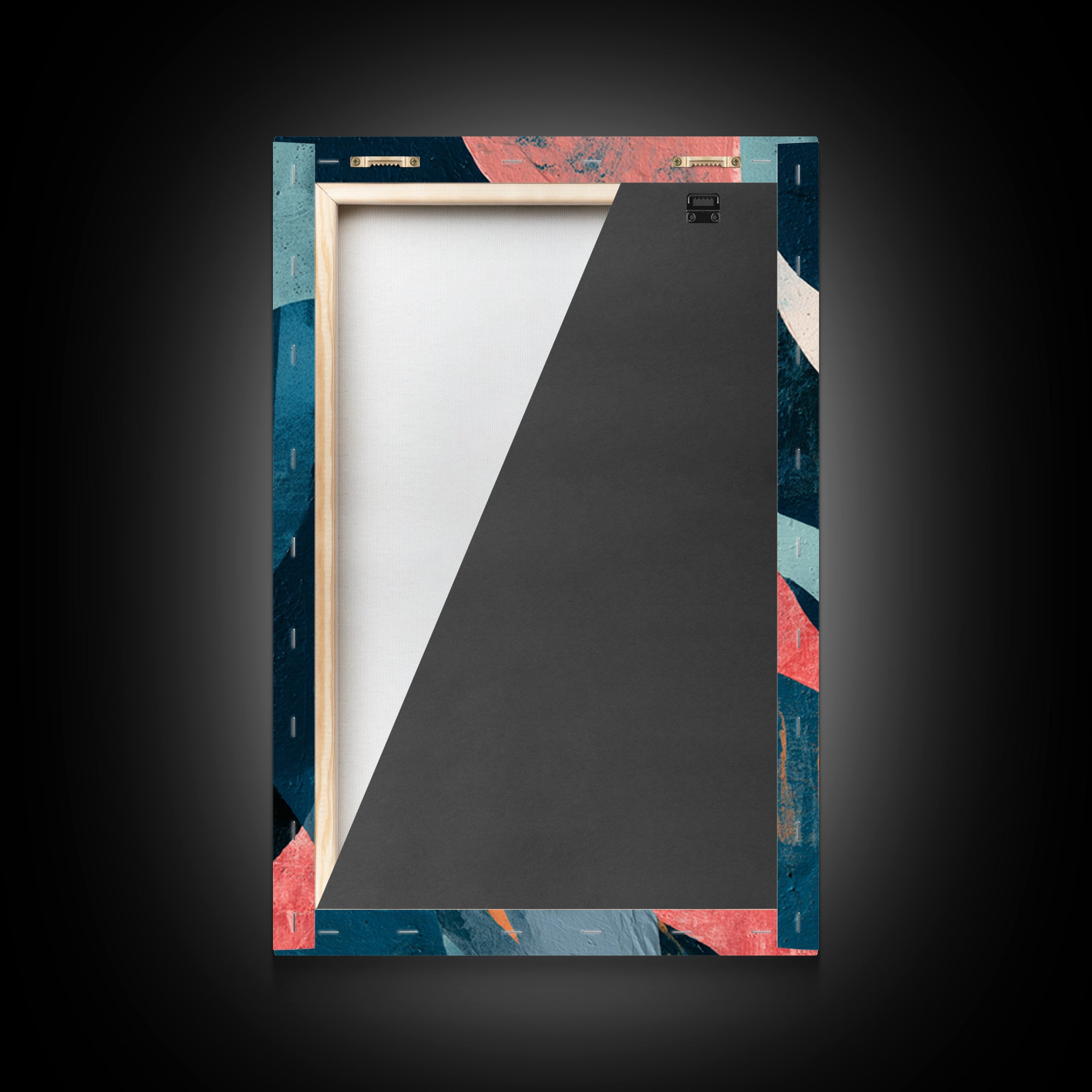 Bright Coral and Turquoise Abstract for Outdoors Framed Canvas Print, Patio Art, Gallery Decor, Patio Decor, Fine Art, Outdoor, PAT-2x3-92