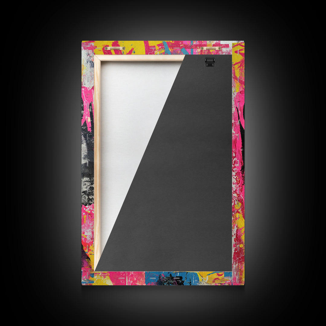 Glamorous Sunglasses Face Framed Canvas Print, Pop Art, Custom Portrait, Living Room Decor, Fine Art, Pop, Mexican Art, POP-2x3-88