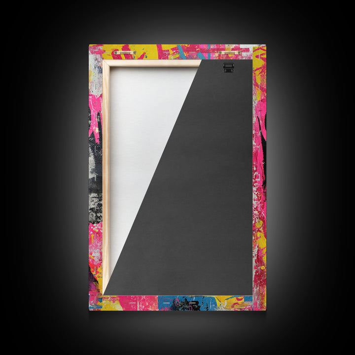 Glamorous Sunglasses Face Framed Canvas Print, Pop Art, Custom Portrait, Living Room Decor, Fine Art, Pop, Mexican Art, POP-2x3-88