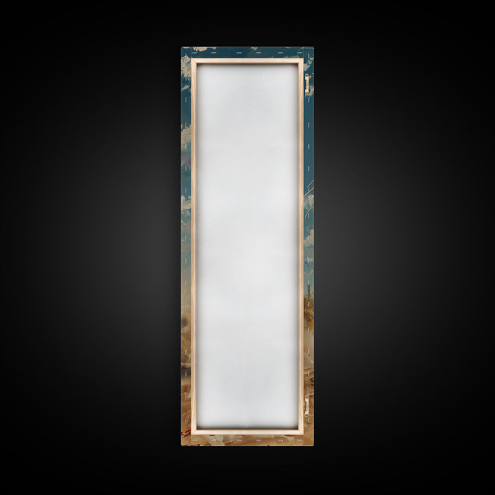 Modern Cowboy Canvas Art, Western Wall Art Framed and Printed, Horse Painting, Impasto Style Canvas Wall Art, Oversized Office Art for Him