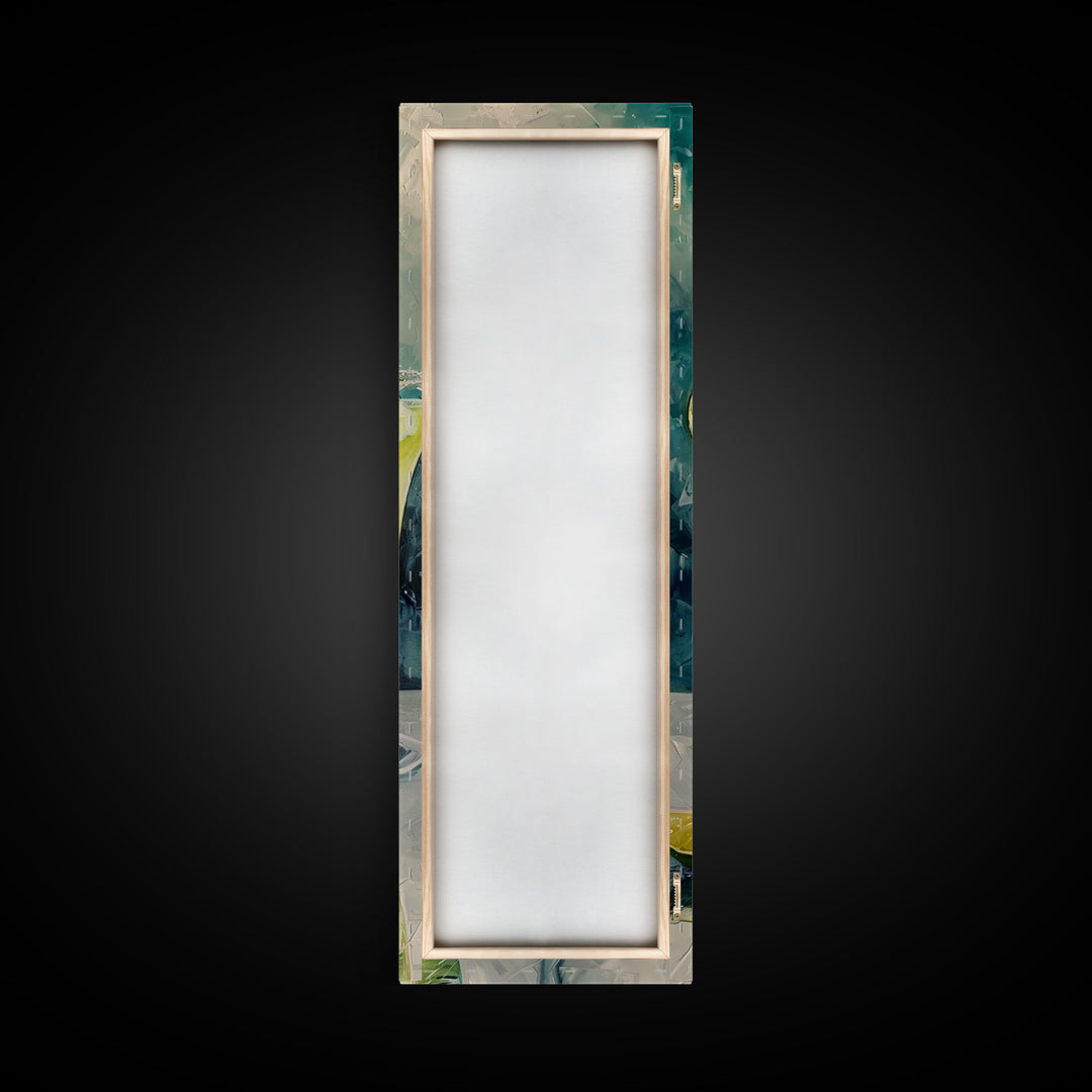 Vertical Martini Wall Art Framed and Printed on Canvas, Oversized Martini Poster, Bar Art Painting, Textured Painting, Kitchen Wall Art