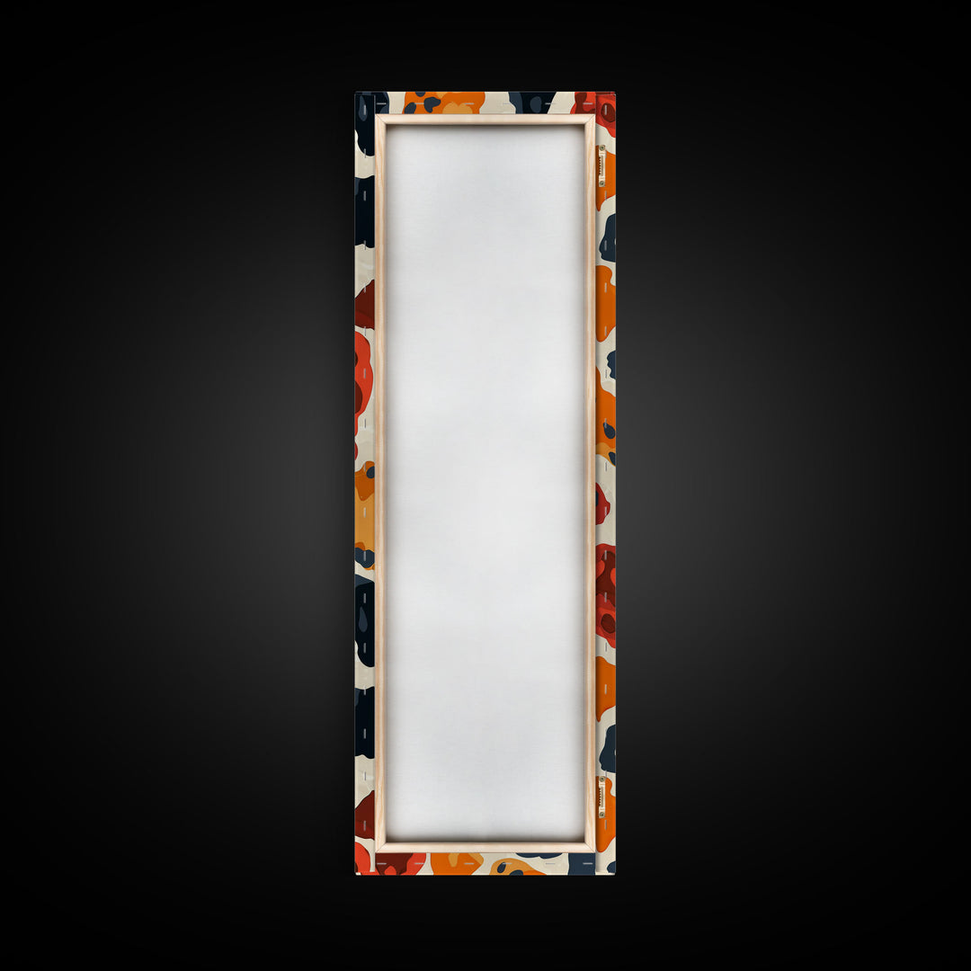 Retro Art Deco Cheetah Print Wall Art, Framed Canvas Print, MCM Style, Mid-century Modern Wall Art, Living Room Art, 70s Style Decor