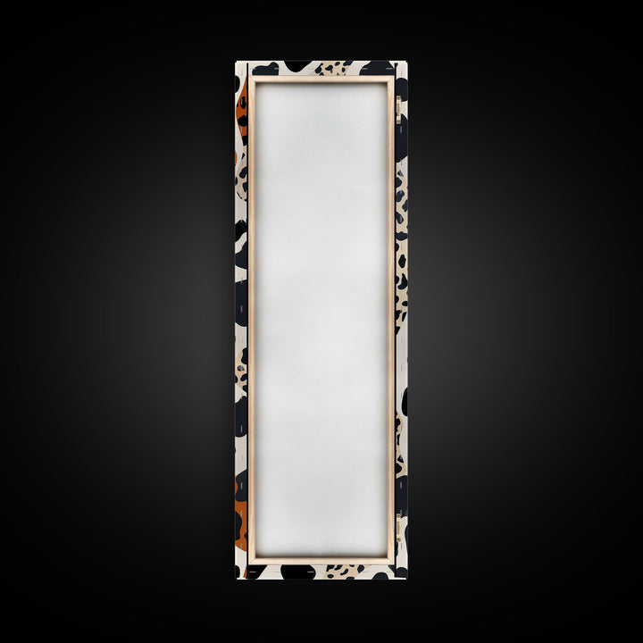 Retro Cheetah Print Wall Art Framed Canvas Print, MCM Style Art, Retro 70s Style Decor, Wood Frame Wall Art, Vintage Inspired Decor