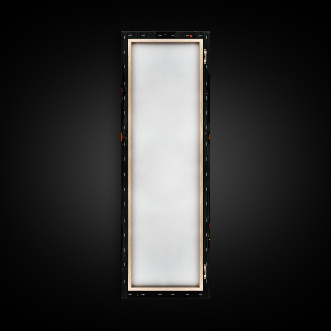 Interdimensional Wall Art, Retro Art Deco Clocks, Framed Canvas Print, Surrealist Decor